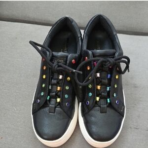 Kurt Geiger Black Sneakers with Rainbow Accents